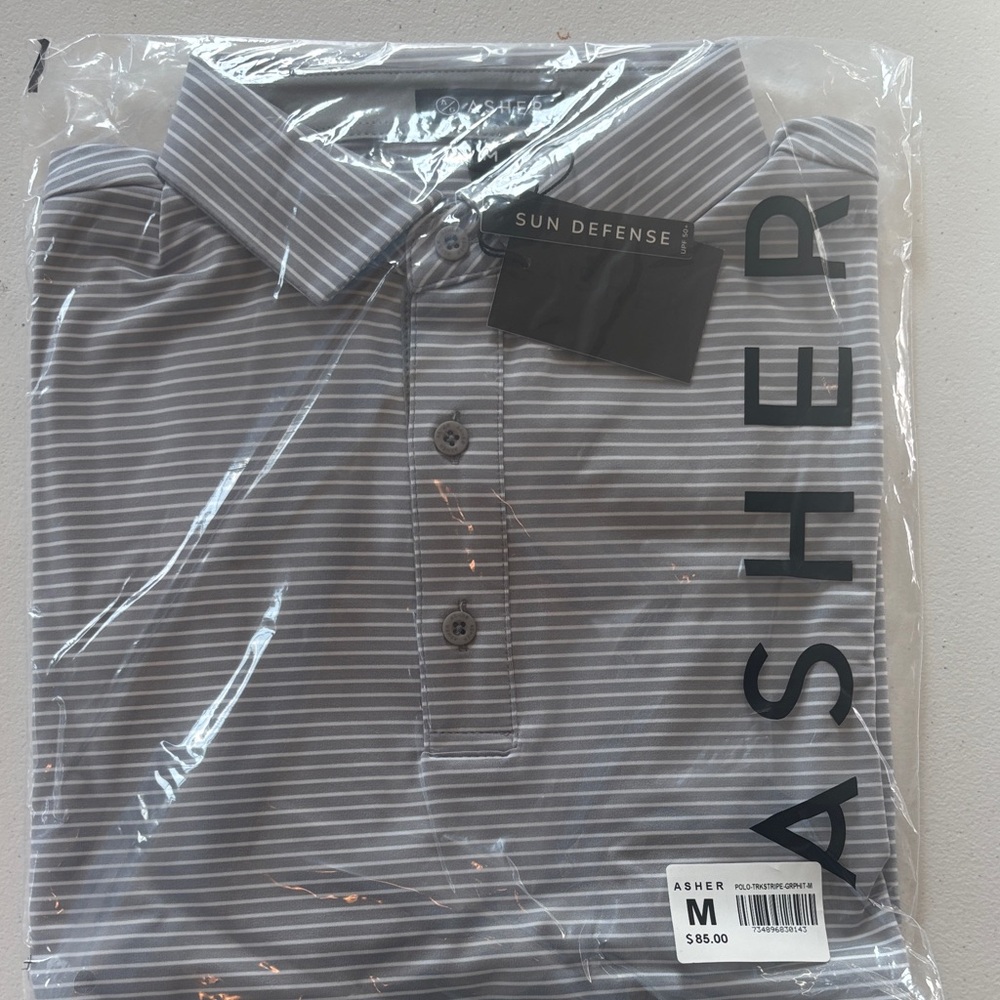 Asher Gray Striped Men's Polo Shirt